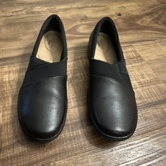 Clarks Cora Heather loafer black Sz 9 N - Picture 1 of 6